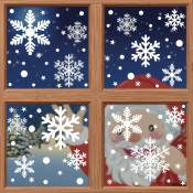 Autocollants de fenêtre de flocon de neige de Noël Autocollants de Noël - 3 feuilles Décorations d'autocollants de fenêtre de Noël