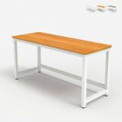 Bureau rectangulaire bois 120x60cm design blanc moderne