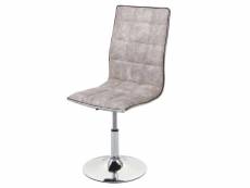 Chaise de salle à manger hwc-c41, pivotante et réglable en hauteur, tissu/textile ~ gris vintage
