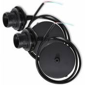 Csparkv - 2x Noir câble électrique pour lampe - Câble avec douille E27 et bague de fixation - Monture de suspension pour luminaire plafond