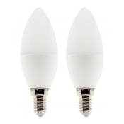 Elexity - Lot de 2 ampoules flamme led E14 - 5W - Blanc neutre - 400 Lumen - 4000K - a+ Blanc