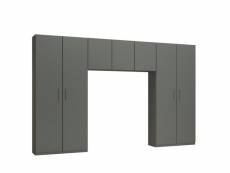 Ensemble de rangement pont 3 portes gris graphite mat largeur 350 cm 20100893991