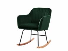 Fauteuil elsa en velours vert rocking chair