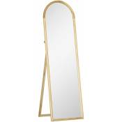 Homcom - Miroir sur pied style scandinave dim. 46L x 43l x 150H cm piètement cadre bois de pin verre - Beige