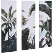 Homcom - Triptyque imprimé et peint paysage tropical