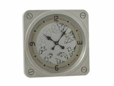 Horloge carrée jules 49 cm argent - amadeus