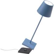 Lampe de table led Poldina Pro Blu Avio, rechargeable