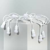 Ledkia - Kit Guirlande Waterproof 5.5m Blanche + 8 Ampoules led E27 G45 3W de Couleurs Blanco Multicolor