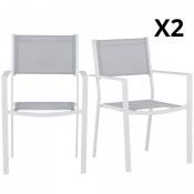 Lot de 2 chaises de jardin modernes gris