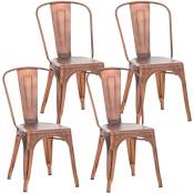 Lot de 4 chaises métalliques empilables Benedikt Cuivre