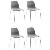 Lot de 4 chaises SHELL METAL design gris - gris