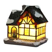 Lumières de Noël Résine Miniature Maison Meubles Led Maison Décorer Créatif Cadeaux de Noël Éclairage Parti Décor à la Maison-D