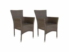 Malibu - lot de 2 fauteuils de jardin en rotin synthétique gris