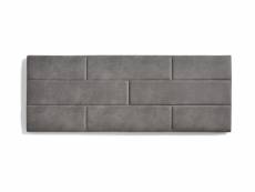 Matris - tête de lit pour 110 briques de tissu antitache mur de lit 112 x 57 x 5 cm rembourrage en mousse et renfort de dossier couleur grise Eccox-Ma