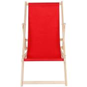 Melko - chaise de plage pliante chaise de jardin en bois chaise longue relax chaise de balcon rouge