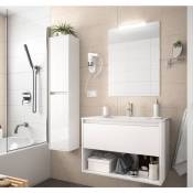 Meuble de salle de bain suspendu 60 cm Blanc brillant avec un tiroir et un espace | 60 cm - Standard