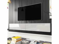 Meuble tv - kane - 180 cm - blanc mat / blanc brillant