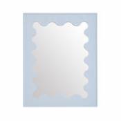 Miroir Ripple / Bois laqué - 66 x 81 cm - Jonathan Adler bleu en bois
