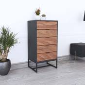 Mobilier Deco - camila - Commode industrielle 5 tiroirs