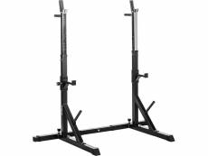 Movit® rack à squat basic, ensemble de 2 supports d'haltères réglable, supports pour haltères de muscu, home-gym, couleur noir