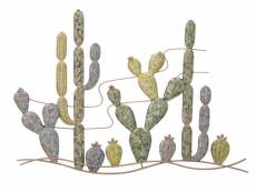Panneau avec cactus, structure en fer, 2,5 x 64 x 90
