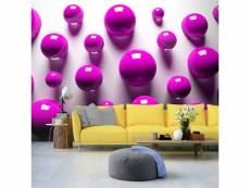 Papier peint intissé 3d et perspective purple balls