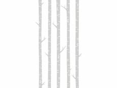 Papier peint panoramique troncs de bouleau gris - 158924