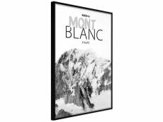 Paris prix - affiche murale encadrée "peaks of the world mont blanc" 20 x 30 cm noir