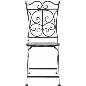 Pegane - Lot de 2 chaises de jardin noir en fer forgé - Largeur 39 x Hauteur 93 x Profondeur 50 cm
