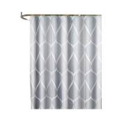 Rideau de douche, lavable, rideau de douche en tissu imperméable, lavable en machine, bande polyester 12 anneaux (gris, 180 x 200 cm)