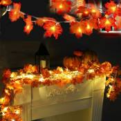 Shining House - Veilleuse Guirlande lumineuse en feuille d'érable,6M 40 led Guirlande lumineuse à feuilles d'automne pour Thanksgiving, Halloween,