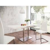 Table de salon 120x80 cm extensible à 200 cm couleur Blanc mat Blanc