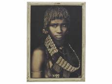 Tableau portrait femme africaine - noir et blanc