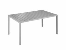Tectake table de jardin bianca 150 x 90 cm pieds réglables en hauteur - gris/argent 404402