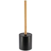 Tendance - brosse wc noir tige bambou - noir bambou