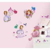 Thedecofactory - disney princesse sofia - Stickers repositionnables géants princesse Sofia, Disney - Multicolore