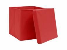 Vidaxl boîtes de rangement avec couvercles 4 pcs 28x28x28 cm rouge 325220