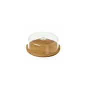 Wadiga - Plateau Fromage Bambou Rond et Cloche Acrylique