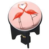 WENKO Bouchon d'évier Pluggy® Flamingo Love - bouchon de lavabo, pour tous les écoulements courants dans le commerce, Plastique, 3.9 x 6.5 x 3.9 cm, M