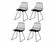 4 chaises filaires métal noir - kirk 66087589lot4