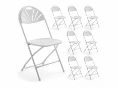8 chaises pliantes de réception blanches