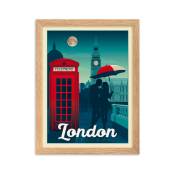 Affiche Londres Royaume-Uni avec Cadre (Bois) 30x40