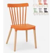 Ahd Amazing Home Design - Chaise de cuisine restaurant extérieur design moderne en polypropylène bois Lys Couleur: Orange