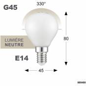 Ampoule G45 Filament Verre Blanc E14 4W 4000K 470Lm - -