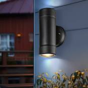 Applique murale applique extérieure lampe maison applique balcon lumière, spot haut et bas 2 ampoules IP44, douilles GU10, LxH 8,6x16cm