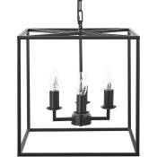Beliani - Lampe Suspendue Moderne Cadre Cage Cube en Métal 4 Ampoules Branches Noires Wanchet