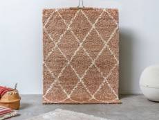 Bobochic tapis shaggy lana motif berbère beige 280x370