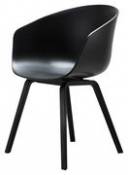 Chaise About a chair AAC22 / Plastique & chêne teinté - Hay noir en plastique