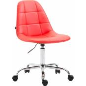 Chaise de bureau élégante en fauteuil en cuir écologique avec siège réglable dans différentes couleurs Couleur : Rouge