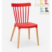 Chaise de cuisine bar restaurant design moderne en bois Praecisura Couleur: Rouge